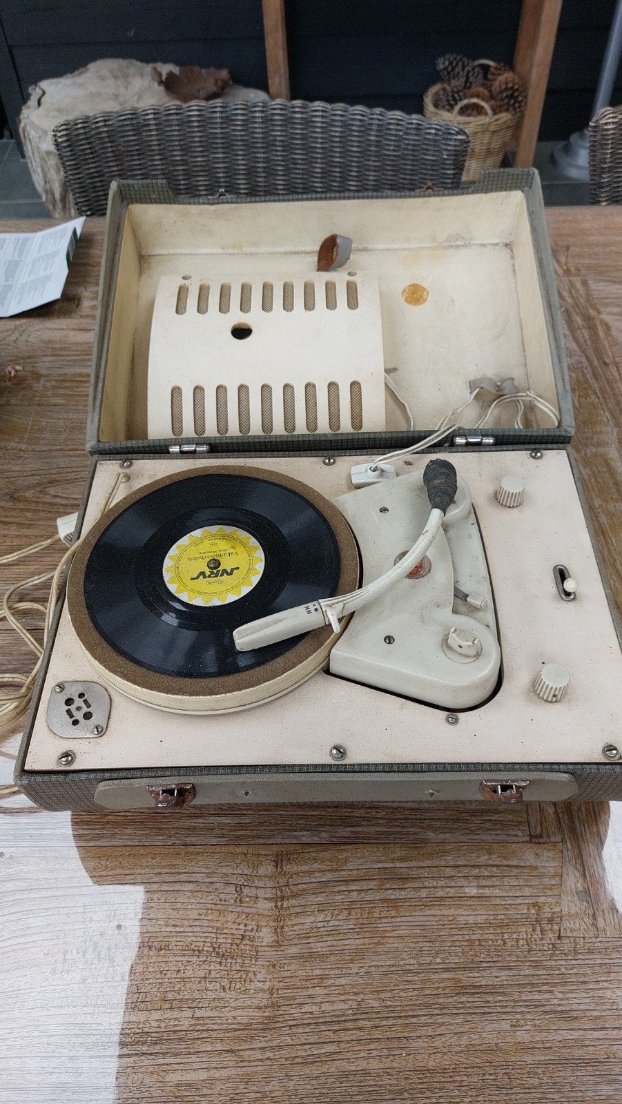 Vintage Platenspeler in Koffer - Jaren '50/'60, Audio, Tv en Foto, Platenspelers, Ophalen of Verzenden, Gebruikt, Platenspeler