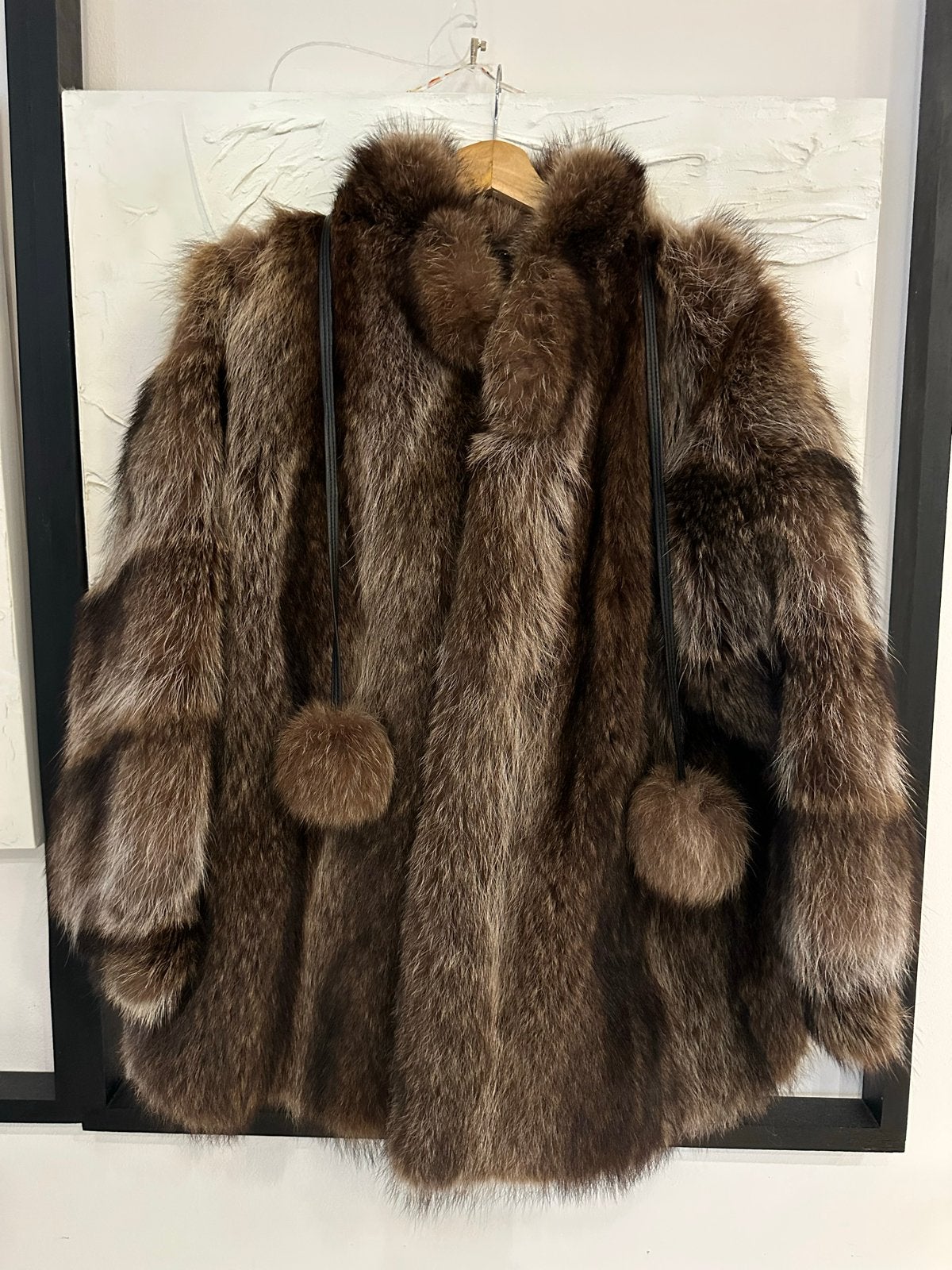 Luxe Bontjas met Pompons - Maat M, Ophalen of Verzenden, Zo goed als nieuw, Maat 38/40 (M), Bruin