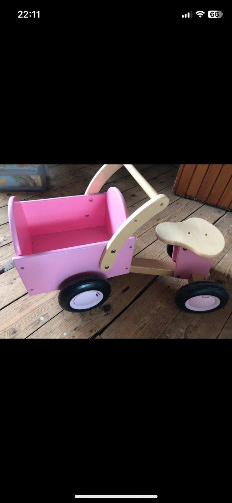 Bolderwagen roze, Ophalen, Zo goed als nieuw, Loopfiets