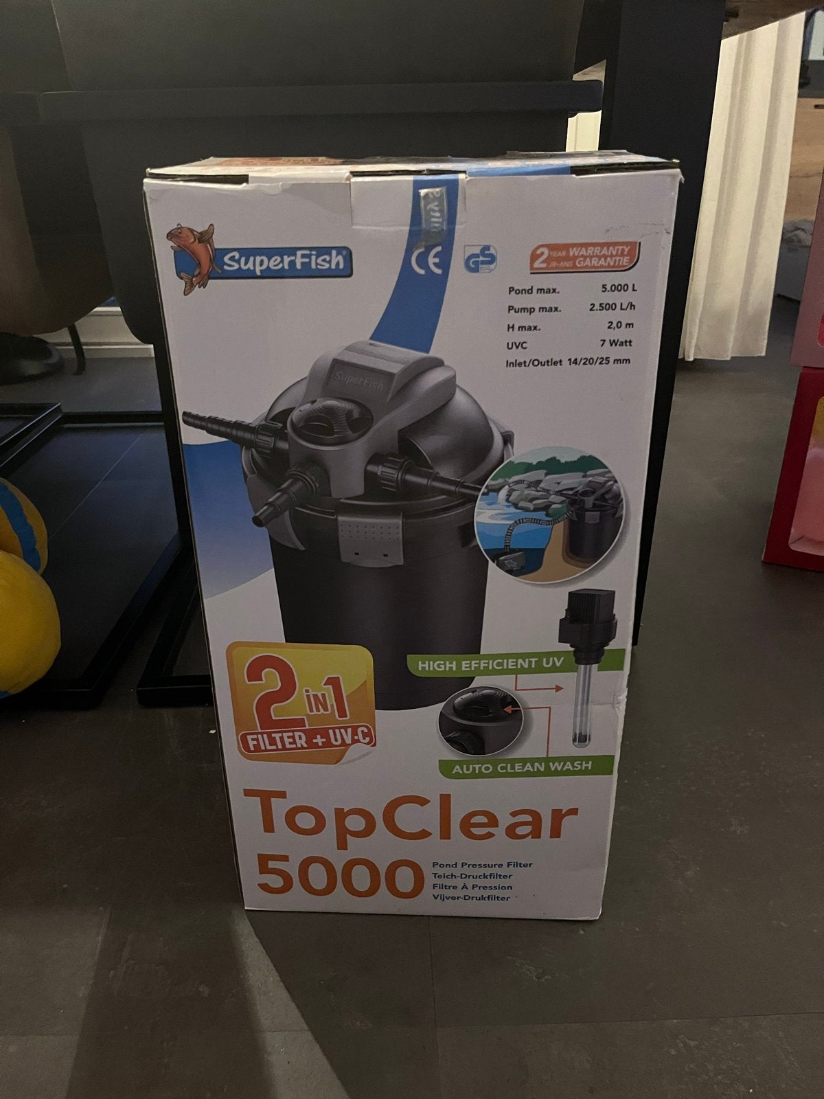 Superfish Topclear 5000, Dieren en Toebehoren, Ophalen of Verzenden, Zo goed als nieuw, Inclusief deksel, Superfish