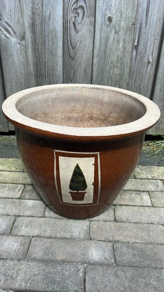 Grote buiten bloempot, Gebruikt, Rond, Minder dan 40 cm, Tuin