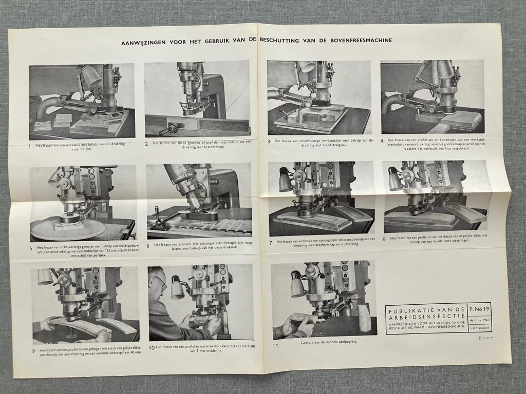 8x documentatie Arbeidsdinsp. frees- en cirkelzaagmachines, Ophalen of Verzenden, Beta, Gelezen, Niet van toepassing