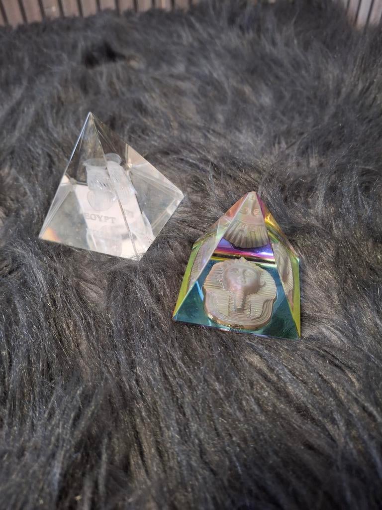 Egyptische piramides van glas - Toetanchamon, Antiek en Kunst, Antiek | Glas en Kristal, Ophalen of Verzenden