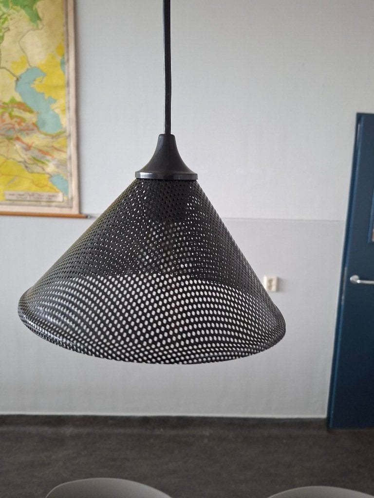 vintage hanglamp kap zwart minimalistisch Pilastro design, Huis en Inrichting, Lampen | Lampenkappen, Gebruikt, Zwart, Ophalen of Verzenden