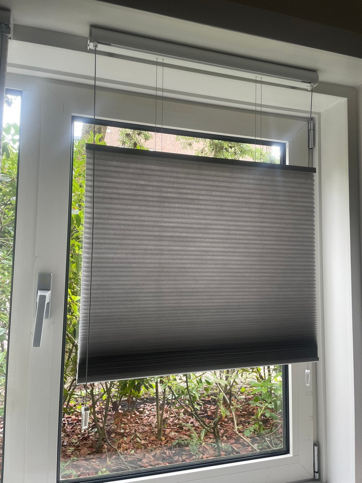 Plissegordijn Veneta lichtgrijs, Ophalen, Inclusief montageonderdelen, 177 cm, Zo goed als nieuw