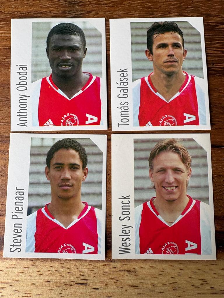 Ajax Panini Voetbal 2004 Spelerskaarten - 4 stuks, Ophalen of Verzenden, Nieuw, Ajax, Poster, Plaatje of Sticker