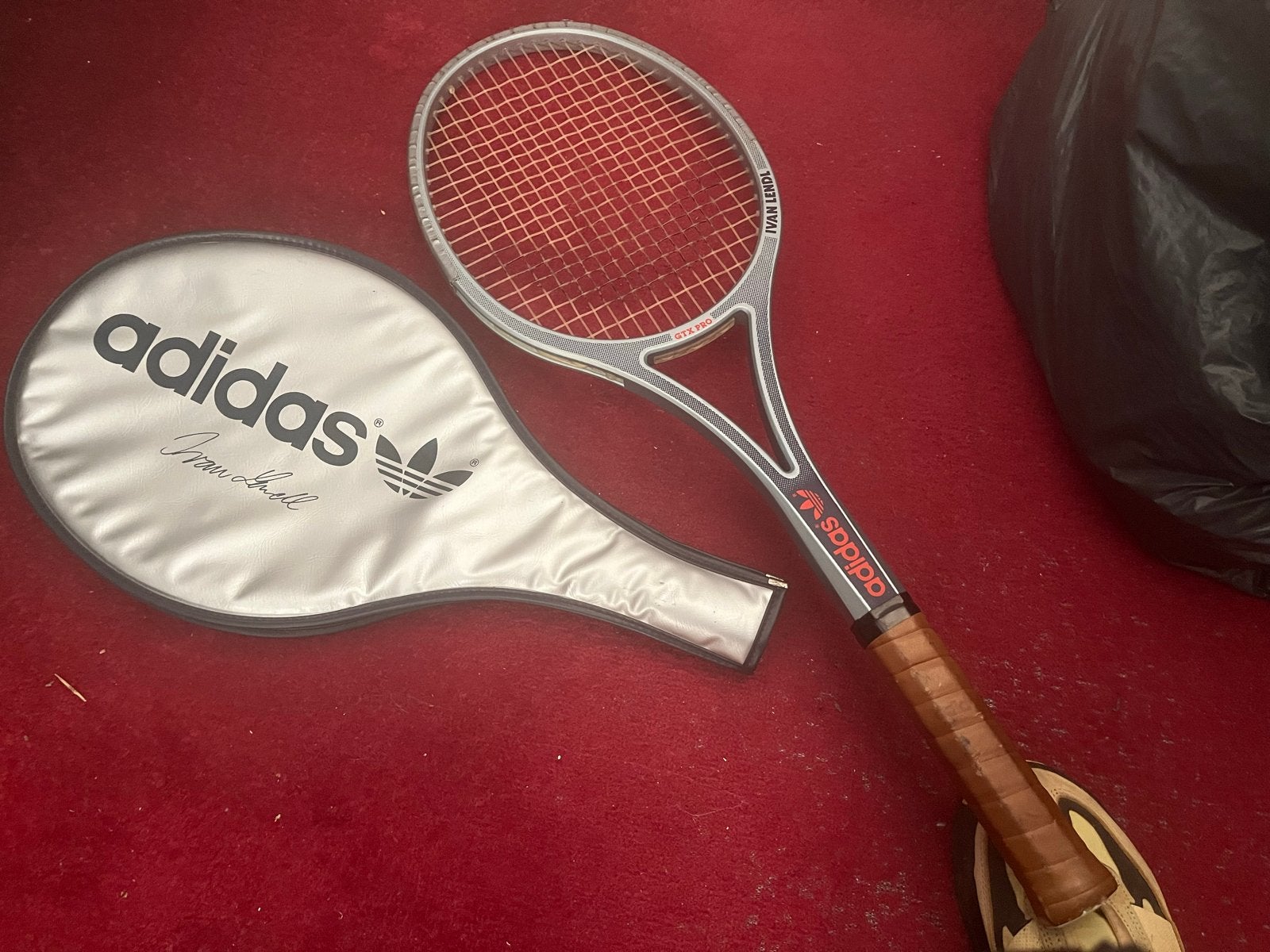 Vintage Adidas Ivan Lendl GTX Pro Tennisracket met hoes, Adidas, Gebruikt, L4, Ophalen of Verzenden