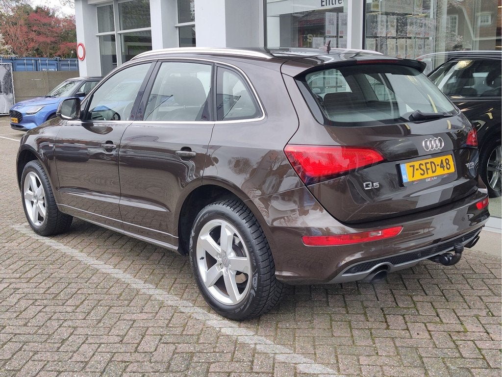 Audi Q5 2.0 TFSI QUATTRO PRO LINE S AUT. Trekhaak | Stoelver, Auto's, Audi, Gebruikt, Beige, 4 cilinders, Leder