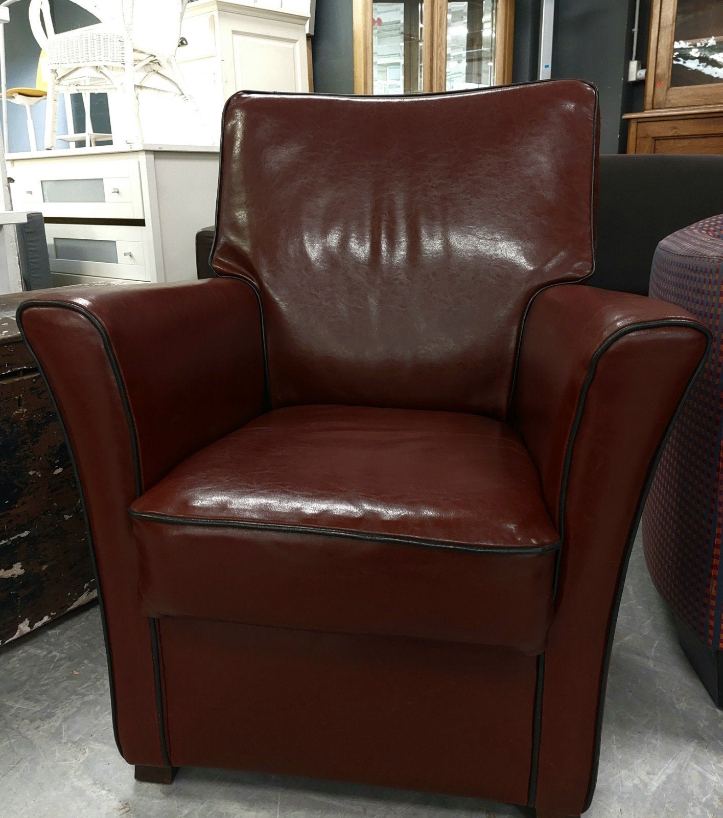 Mooie lederen fauteuil, Huis en Inrichting, Ophalen, Minder dan 75 cm, Leer, Zo goed als nieuw