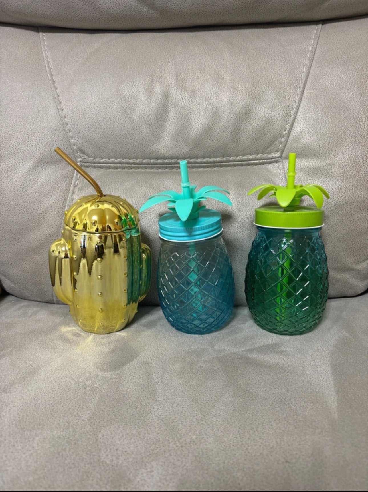 Ananas glasses x3, Glas of Glazen, Ophalen of Verzenden, Zo goed als nieuw, Overige stijlen