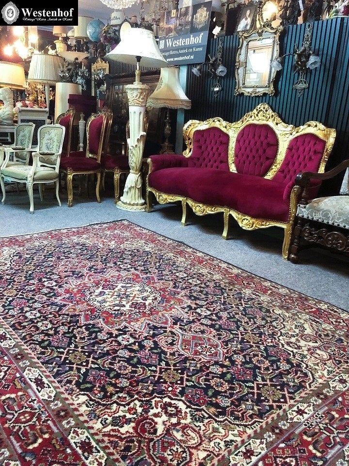 Perzisch tapijt handgeknoopt Tabriz vloerkleed wol vintage, Gebruikt, 150 tot 200 cm, 200 cm of meer, Ophalen of Verzenden