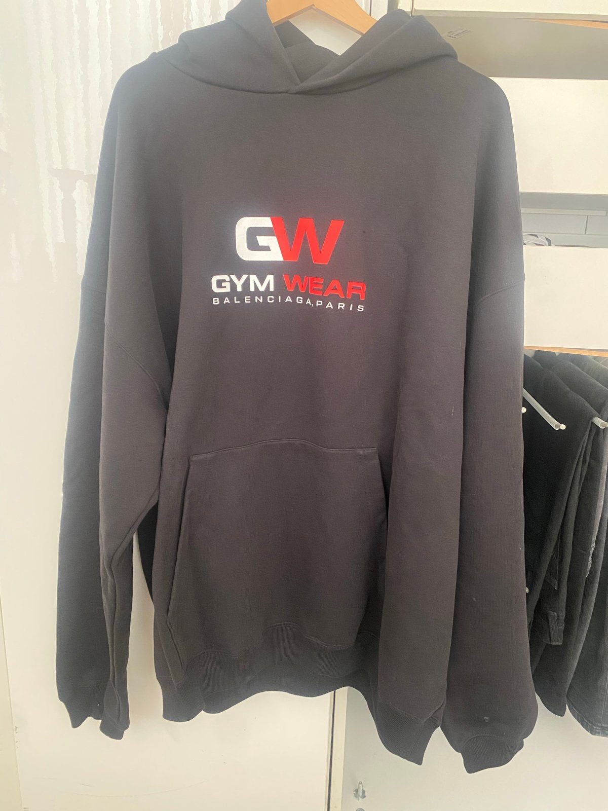 Balenciaga Gym Wear Hoodie Zwart Maat S, Verzenden, Zo goed als nieuw, Maat 46 (S) of kleiner, Zwart