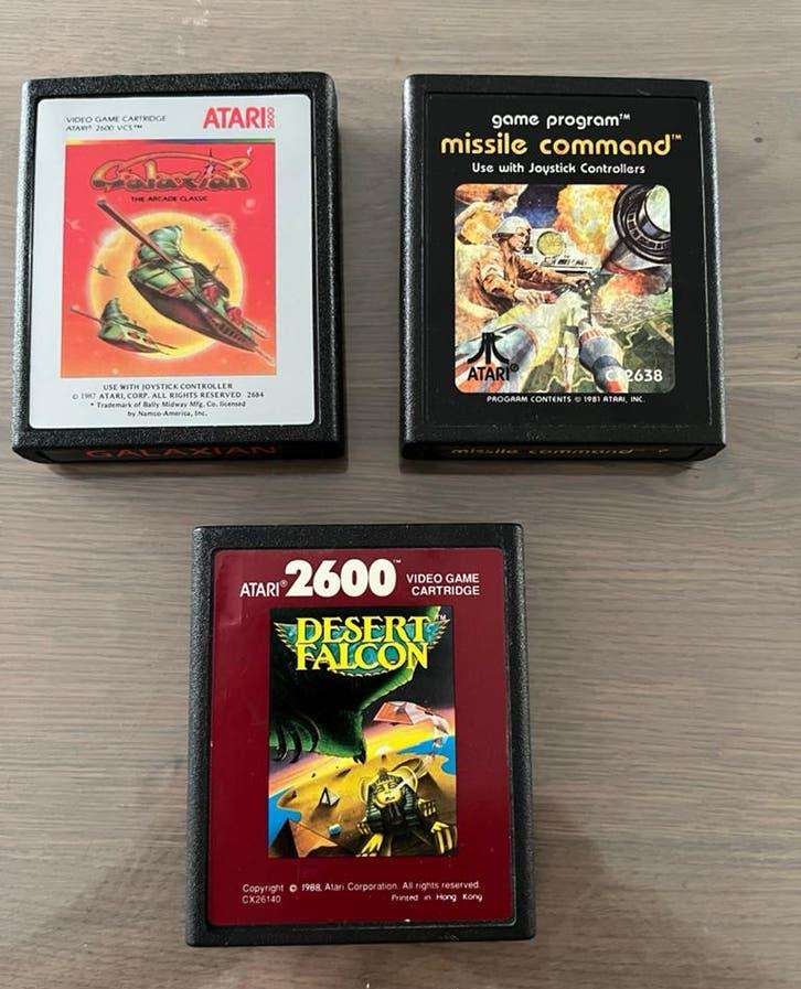 Atari 2600 games: Missile Command, Galaxian, Desert Falcon, Spelcomputers en Games, Games | Atari, Gebruikt, Shooter, 1 speler