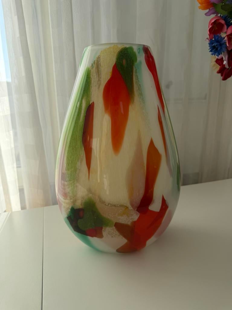 Fidrio handgeblazen vaas 40cm hoog, Ophalen, Zo goed als nieuw, Overige kleuren, Glas