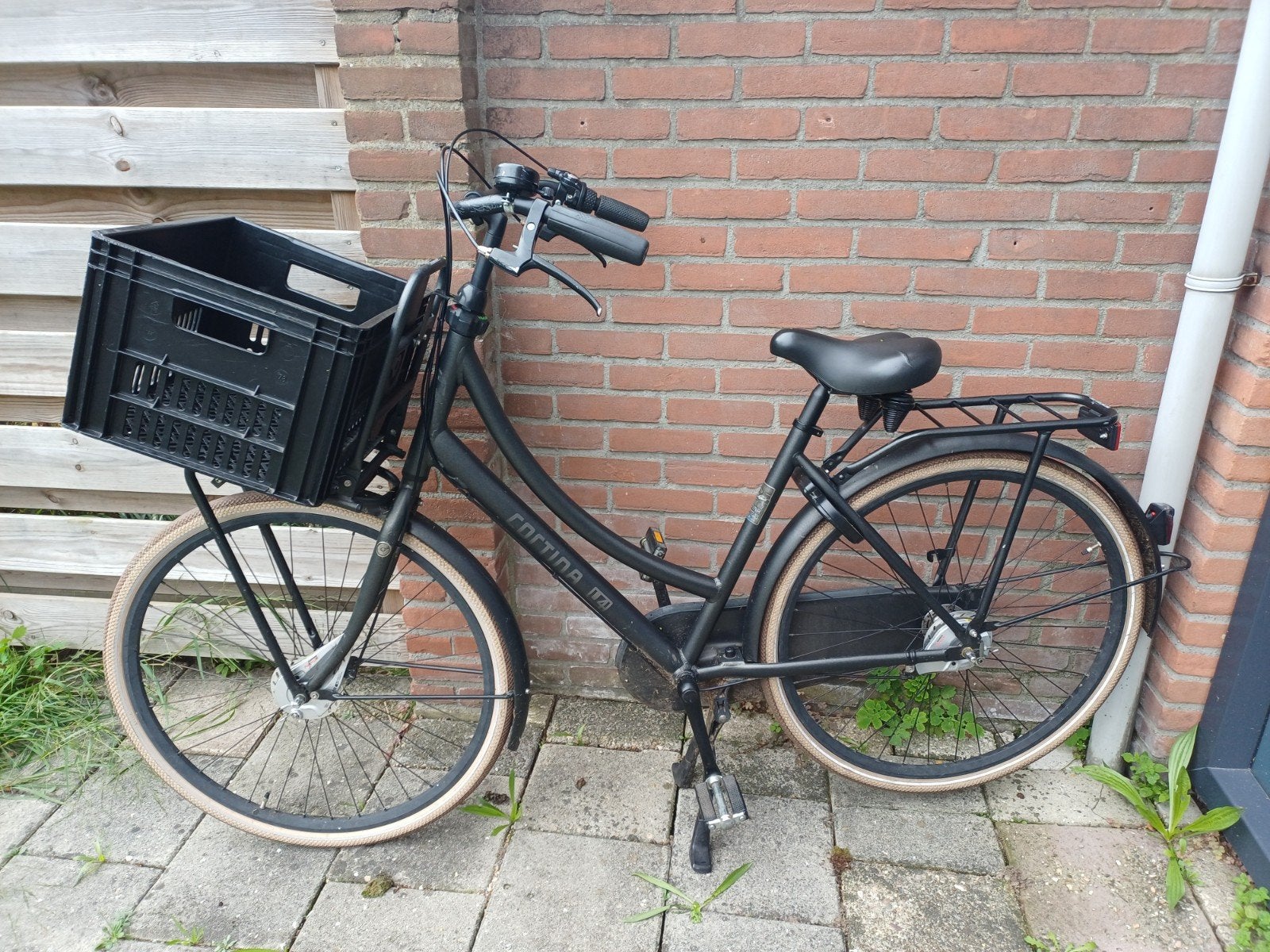 dames fiets , cortina u4 , zwart , 28 inch