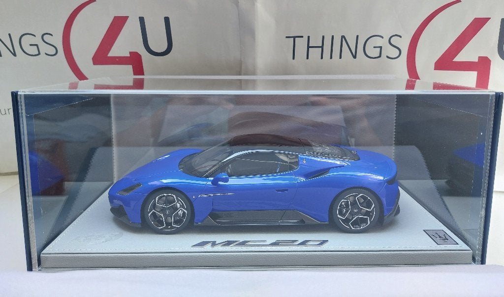 BBR 1:18 Maserati MC20 Coupe 2020 Blu Infinito met vitrine, Ophalen of Verzenden, Nieuw, Auto, Overige merken