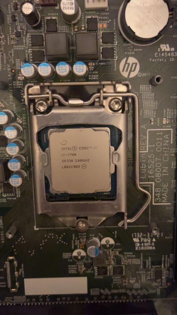 Intel Core i7-7700 CPU met HP Moederbord, Ophalen of Verzenden, Gebruikt, Intel
