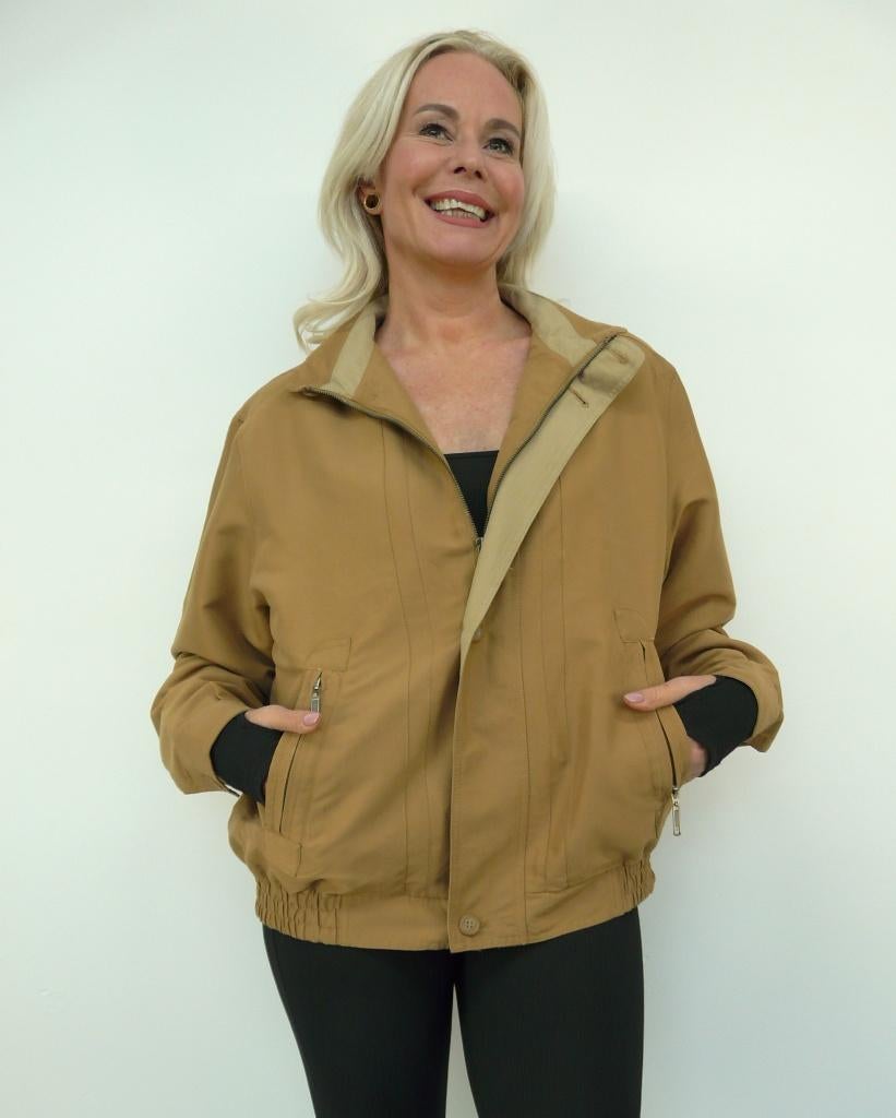 *Abfab Vintage Zomerjack L*, Kleding | Dames, Bruin, Maat 42/44 (L), Zo goed als nieuw, Umberto Rosetti