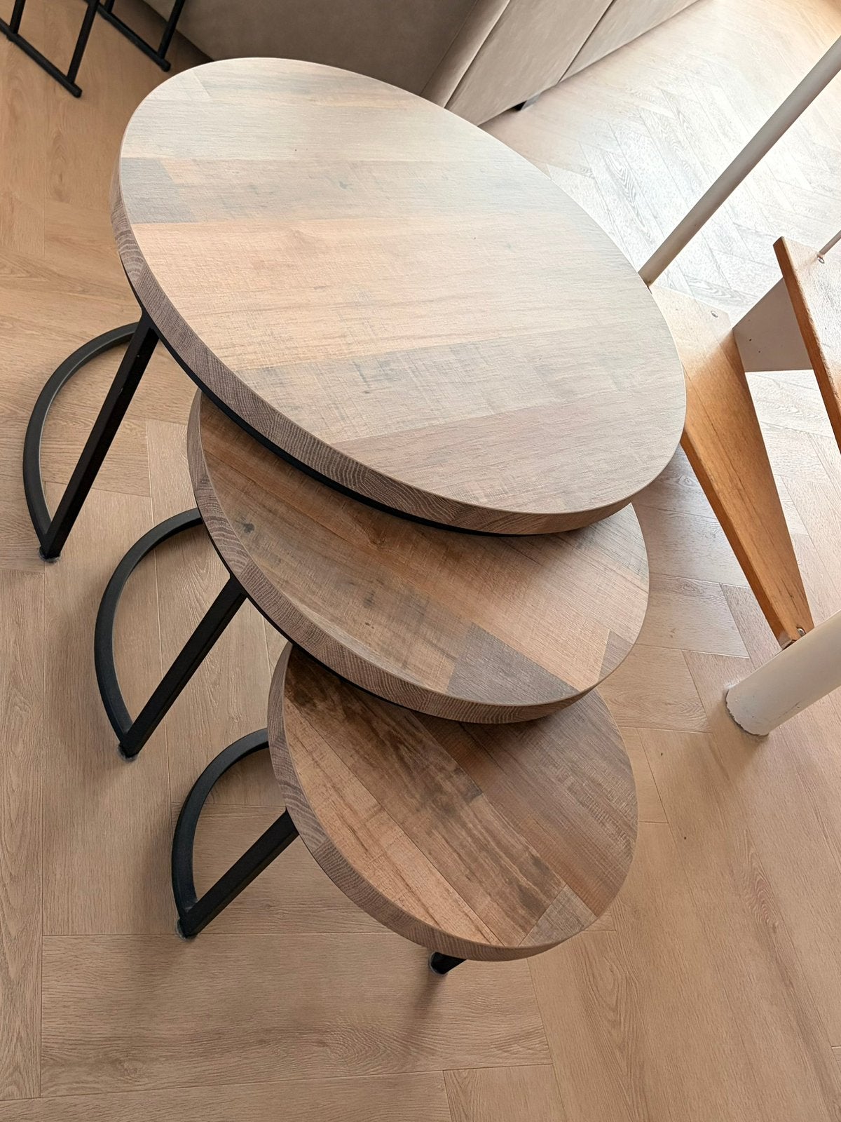 Set ronde salontafels lamulux, Ophalen, Kunststof, Gebruikt, Rond