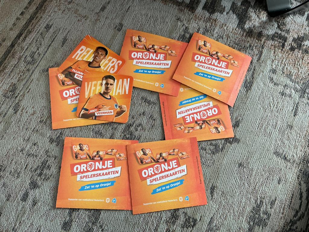 Aantal oranje spelerskaarten albert heijn, Hobby en Vrije tijd, Ophalen of Verzenden, Koffie of Thee, Zegels, Bonnen of Punten