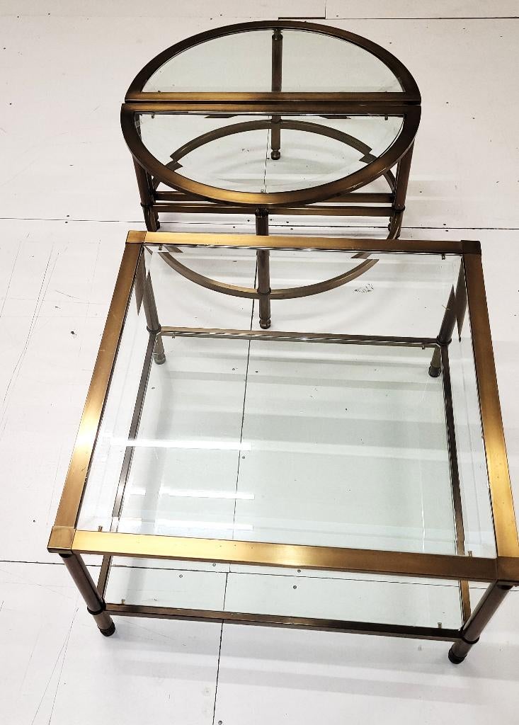 Glazen salontafels, Huis en Inrichting, Tafels | Salontafels, Gebruikt, Minder dan 50 cm, 50 tot 100 cm, 50 tot 100 cm, Overige vormen