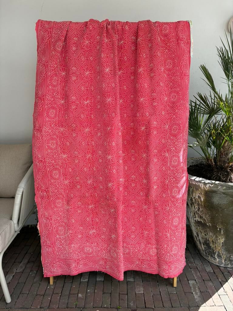 Vintage Kantha Quilt Deken India Sari, Ophalen of Verzenden