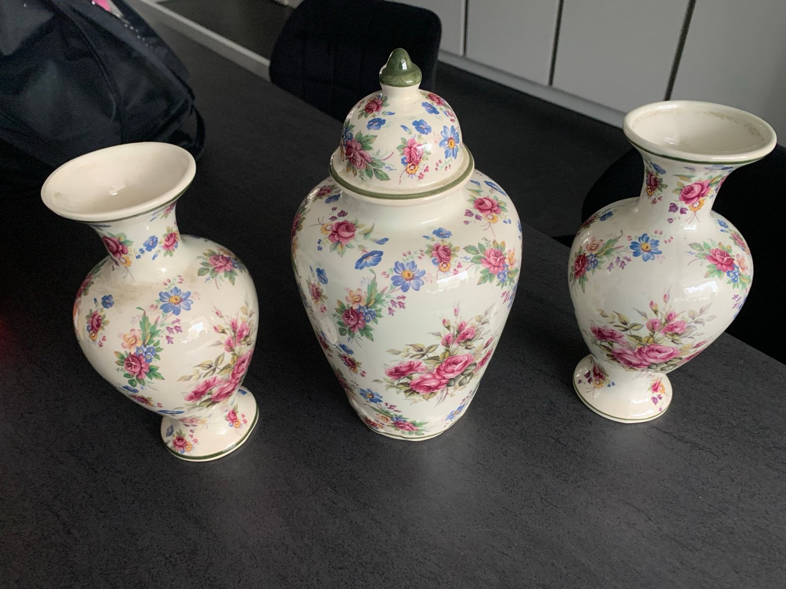Set van 3 H. Bequet Vazen en Pot - Handgemaakt België, Antiek en Kunst, Ophalen of Verzenden