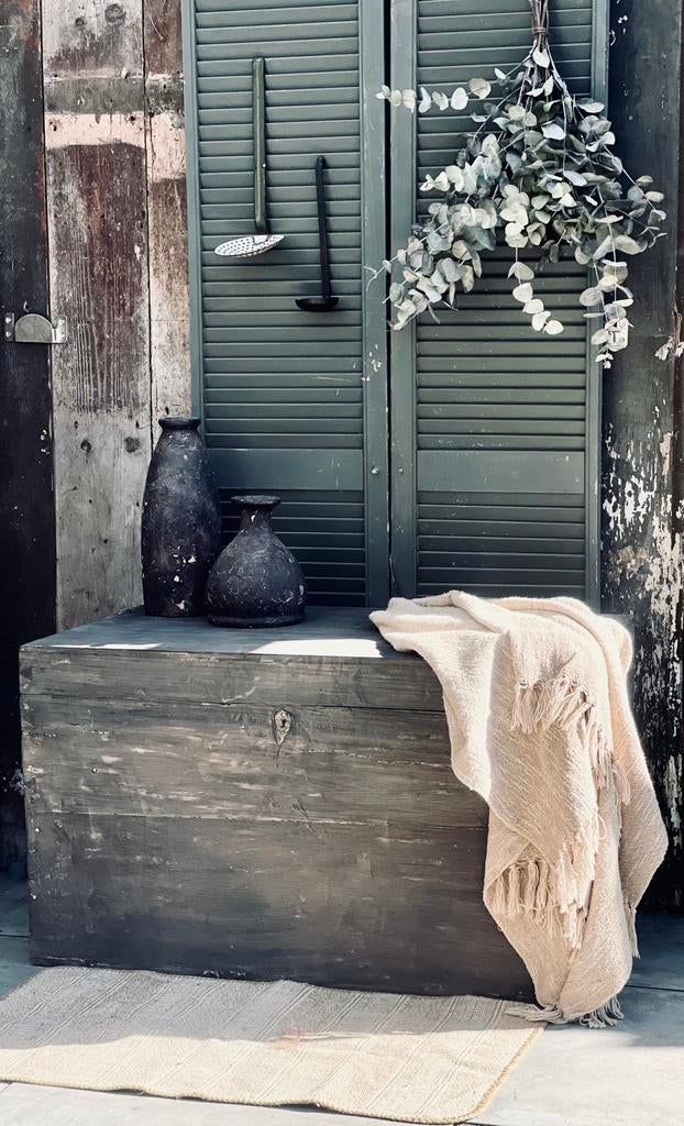 Oud Vergrijsde Sobere Dekenkist, Ophalen of Verzenden, Zo goed als nieuw, Minder dan 50 cm