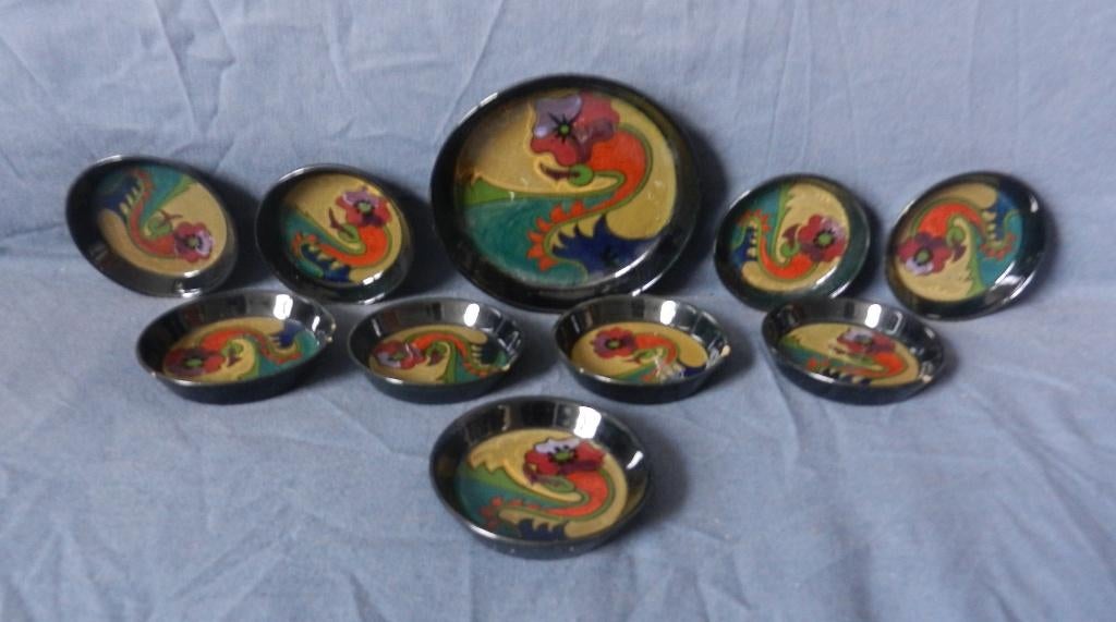 Plateel 10-delige bonbonset Kon. Zuid Holland Gouda 1923, Ophalen of Verzenden