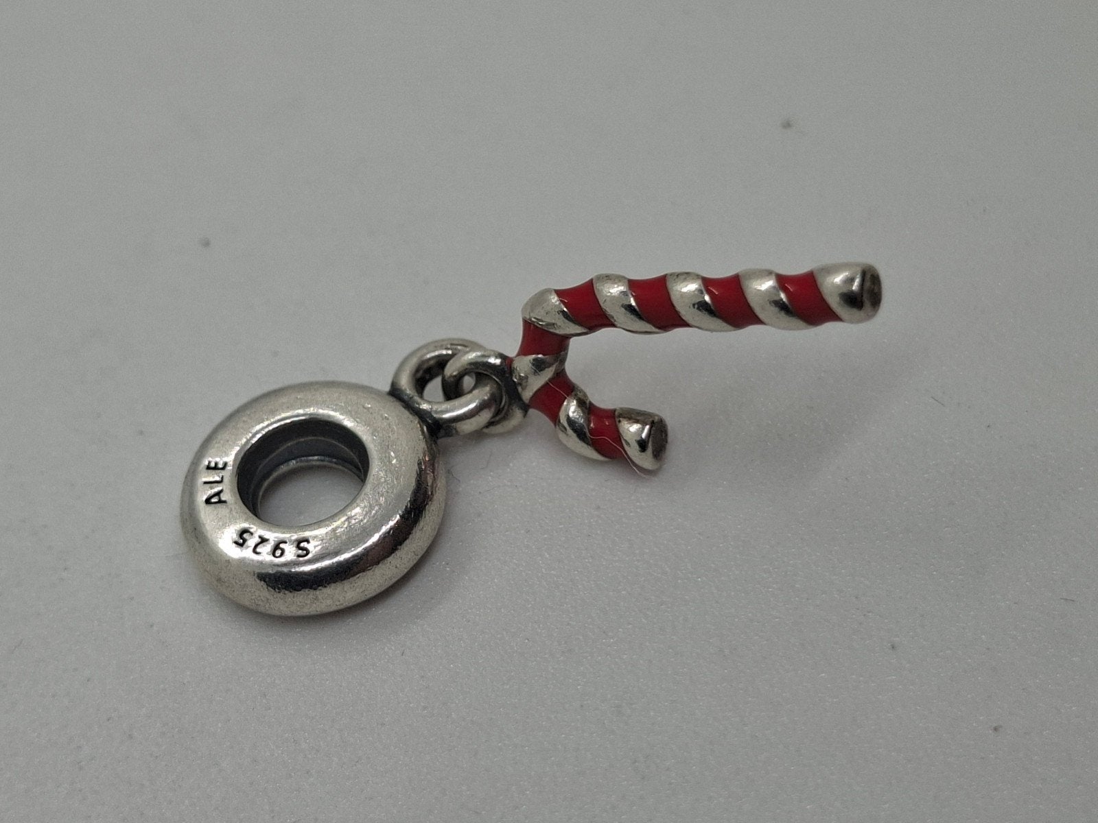 Pandora Zilveren Kers Zuurstok Charm ALE 925, 1 bedel, Ophalen of Verzenden, Zilver, Pandora