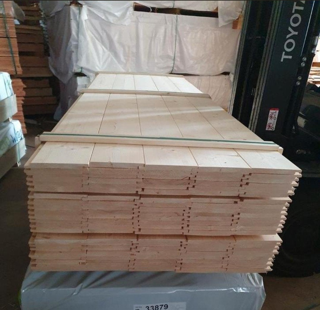 te koop vuren vellingdelen en sponning planken dakbeschot, Ophalen of Verzenden, Nieuw, Hout