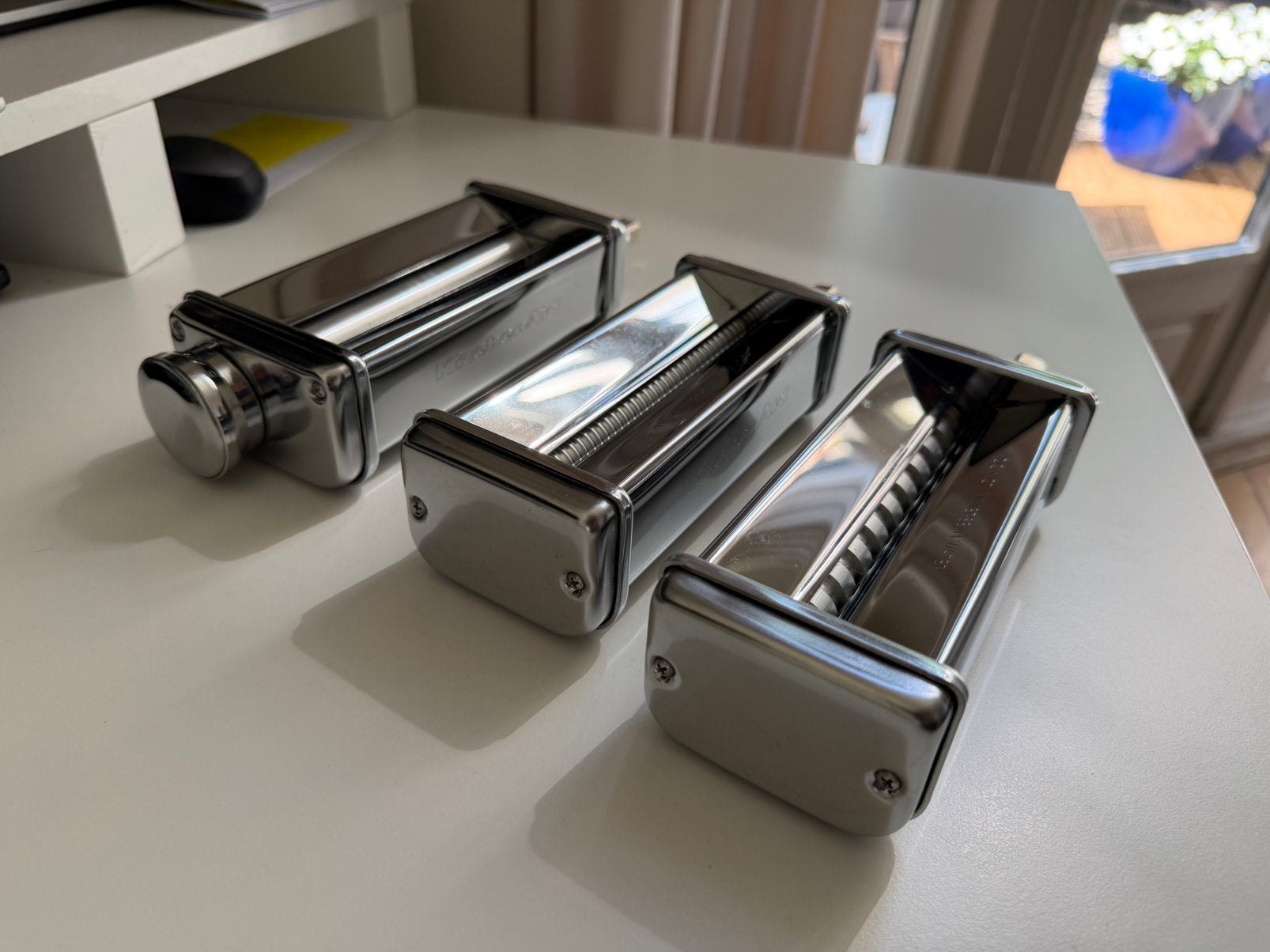 KitchenAid Pastarollers en snijders set (3 stuks), Gebruikt, Zilver, Ophalen of Verzenden, Metaal