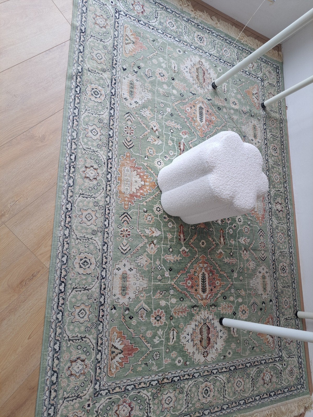 Vloerkleed - Groen met klassiek patroon, Ophalen, Gebruikt, Perzisch, Klassiek, Bohemian, 150 tot 200 cm
