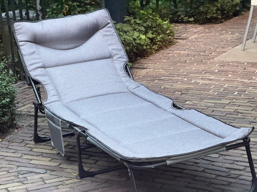 Comfortabel ligbed, Tuin en Terras, Ligbedden, Ophalen of Verzenden, Zo goed als nieuw, Aluminium, Inklapbaar