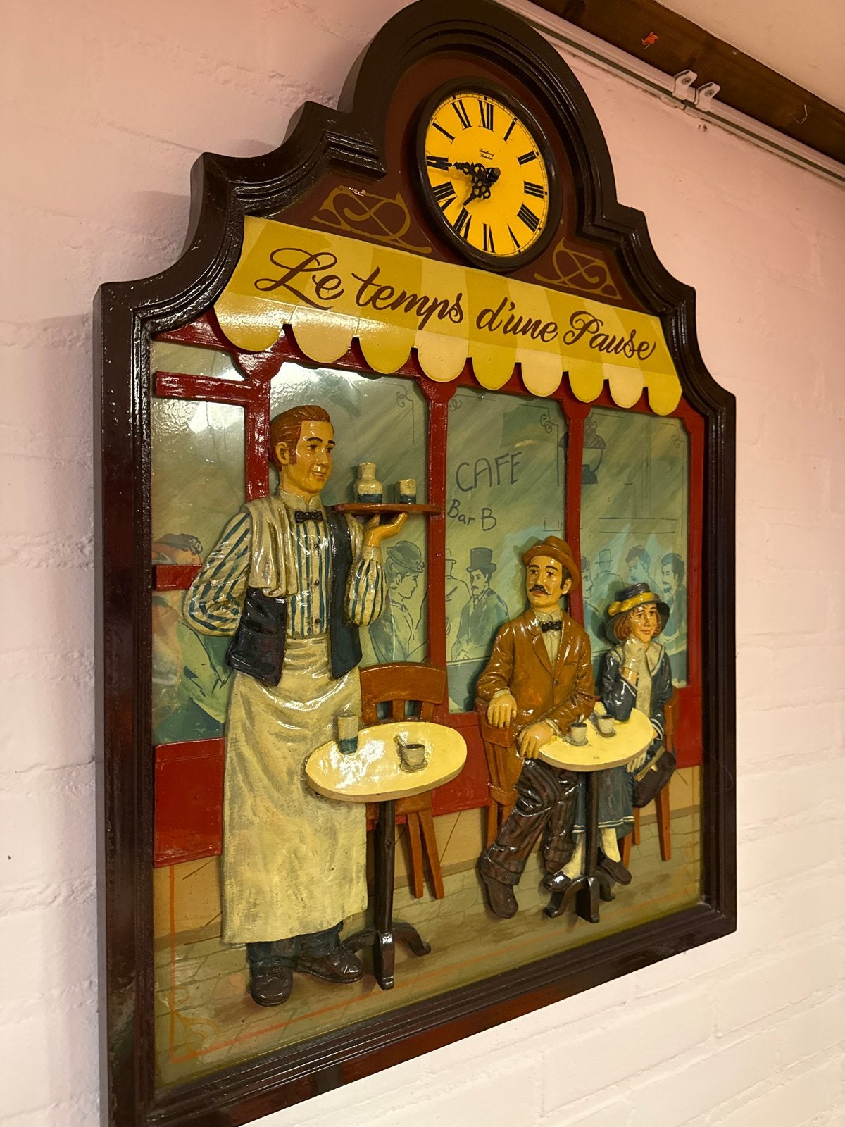 Uniek Café Bord met Klok - Perfect voor Mancave of Bar, Ophalen