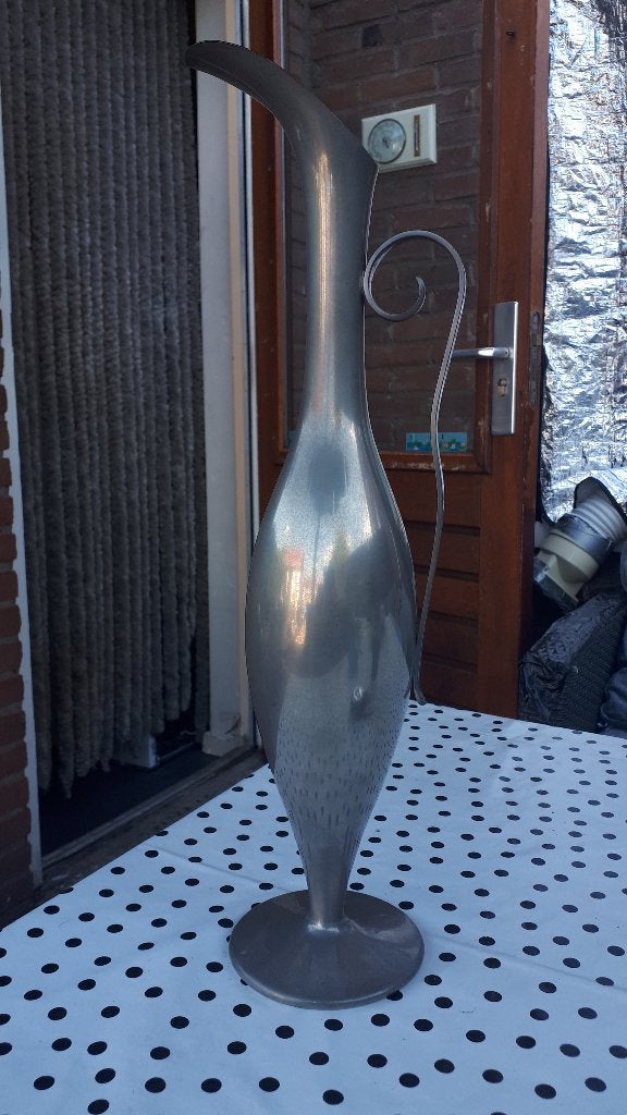antieke tinnen vaas Etain Pur Tiel C K Holland 50 cm hoog, Ophalen