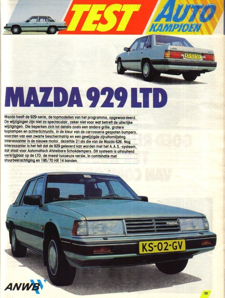 Autokampioen test Mazda 929 LTD 1984, Ophalen of Verzenden, Gelezen, Mazda