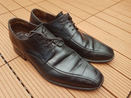 Van Bommel veterschoenen mt.42,5 (8,5 G) zwart leer, Zwart, Ophalen of Verzenden, Van Bommel, Gedragen