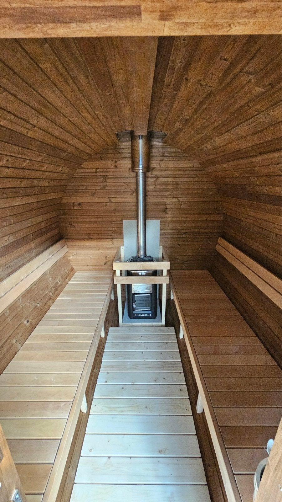 3M Barrel Sauna - Gratis Levering en Plaatsing, Ophalen of Verzenden, Nieuw, Fins of Traditioneel, Complete sauna