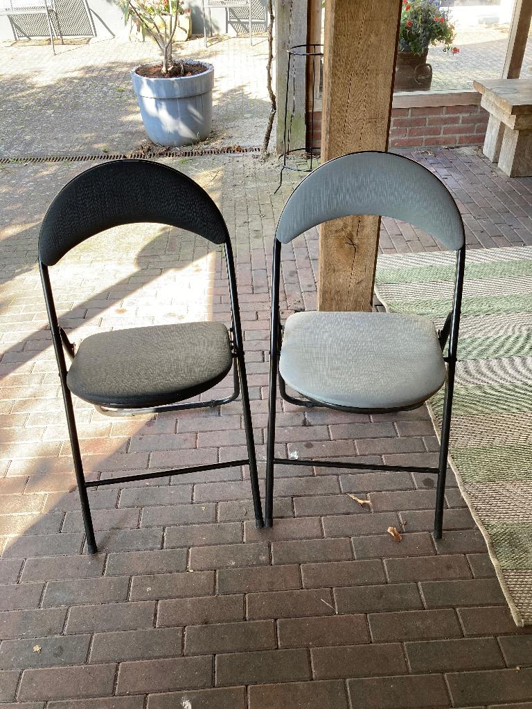 Klapstoelen, Ophalen, Kunststof, Gebruikt, Grijs