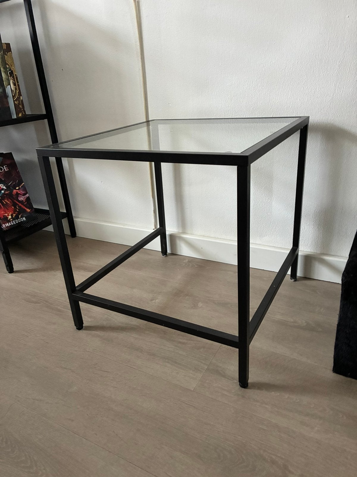 Ikea vittsjo glazen bijzettafel, Ophalen, Gebruikt, Vierkant, Minder dan 50 cm