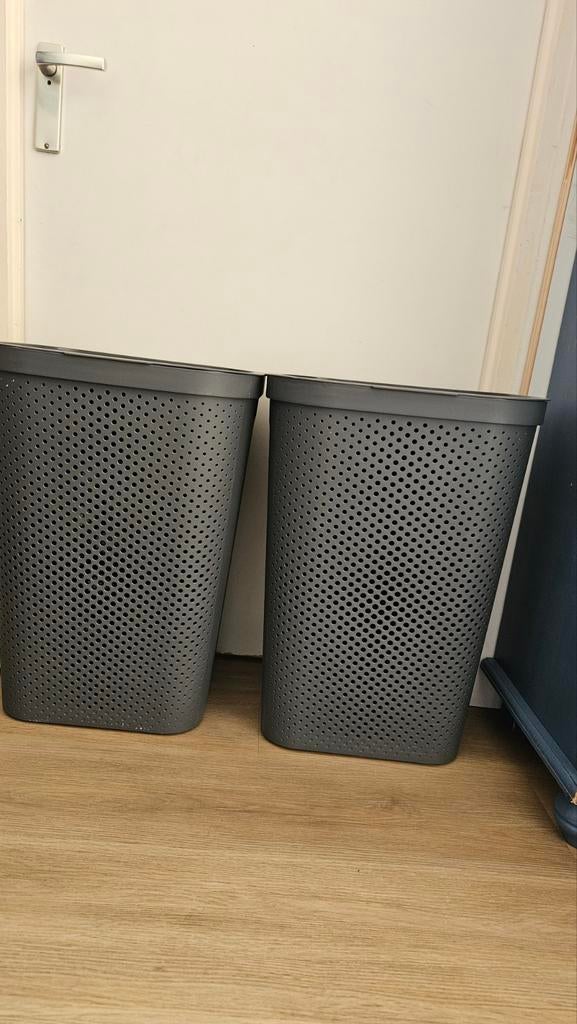 2 stuks Curver wasmand - Donkergrijs, geperforeerd, Ophalen of Verzenden, Gebruikt