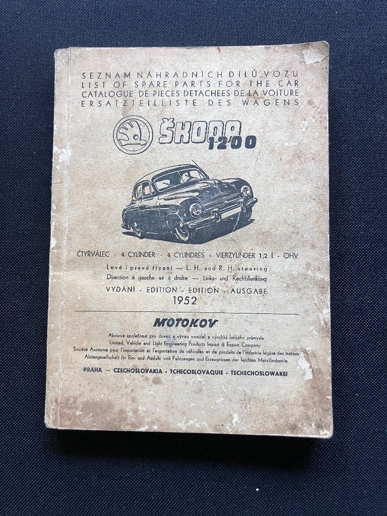 motokov skoda onderdelenlijst 1952 ZELDZAAM!!!!, Ophalen of Verzenden