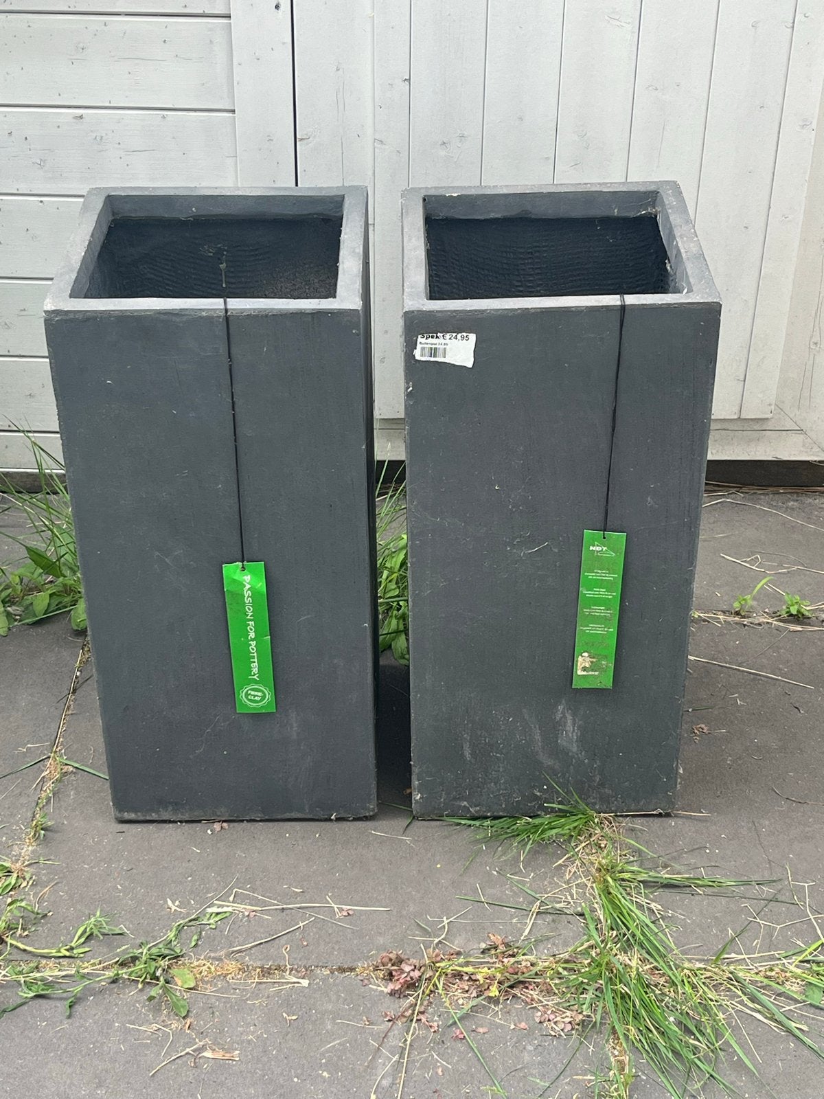 2 Nieuwe hoge bloempot, 60 cm hoog, 28 cm breed, Ophalen, Overige materialen, Minder dan 60 cm, Vierkant
