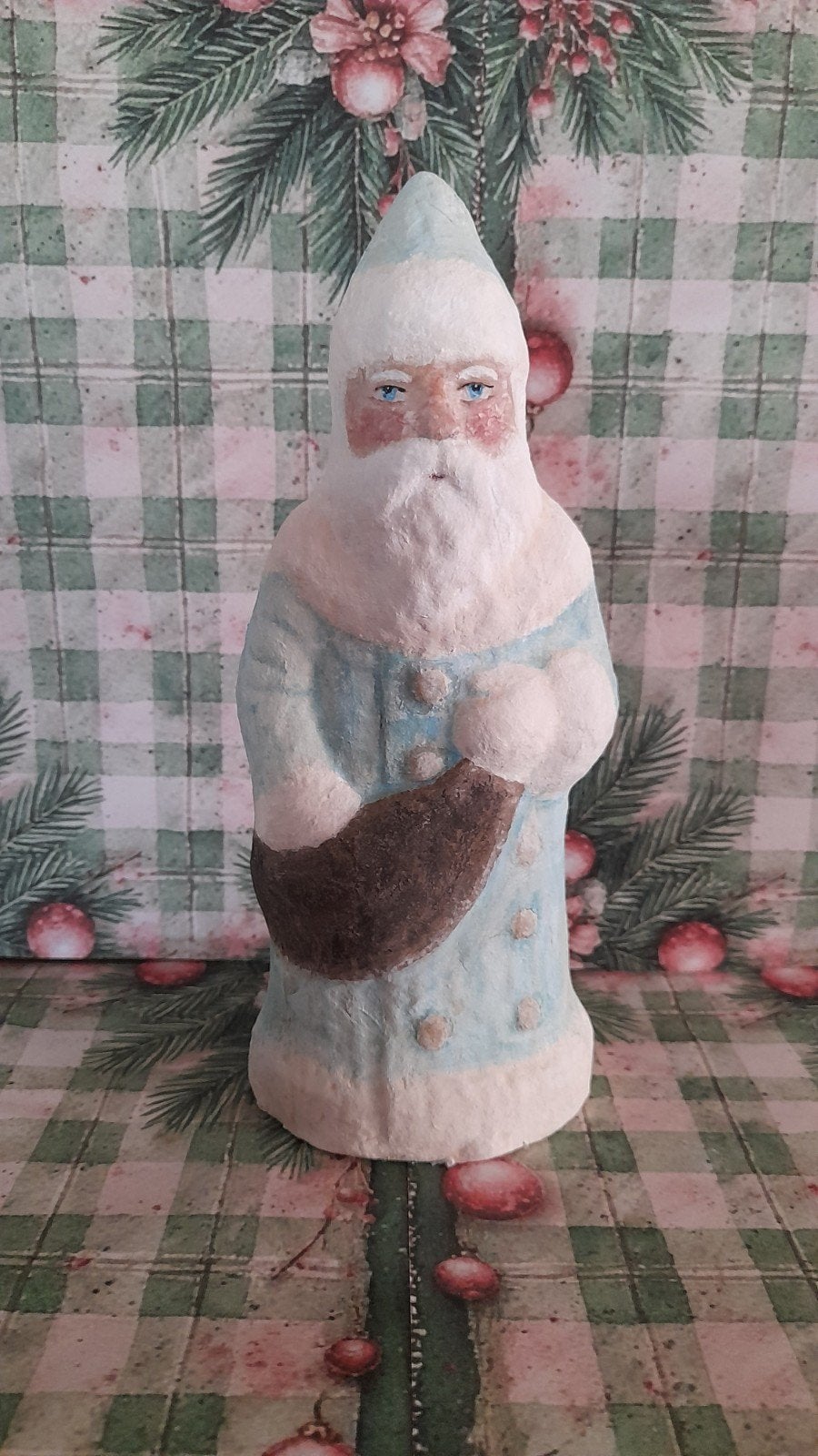 Prachtige zeldzame brocante Belsnickle wattenpop Spuncotton, Antiek en Kunst, Ophalen of Verzenden