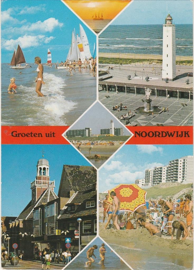 NOORDWIJK  Strand Hoofdstraat Vuurtoren (Roodstempel), Verzenden, 1980 tot heden, Gelopen, Zuid-Holland
