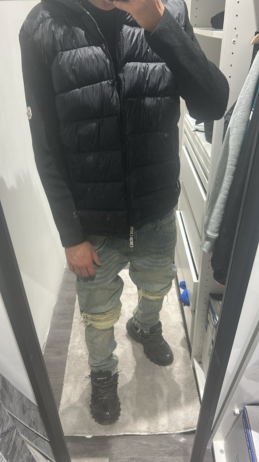 Zwarte moncler cardigan met hoodprint, Ophalen of Verzenden, Nieuw, Maat 48/50 (M), Zwart