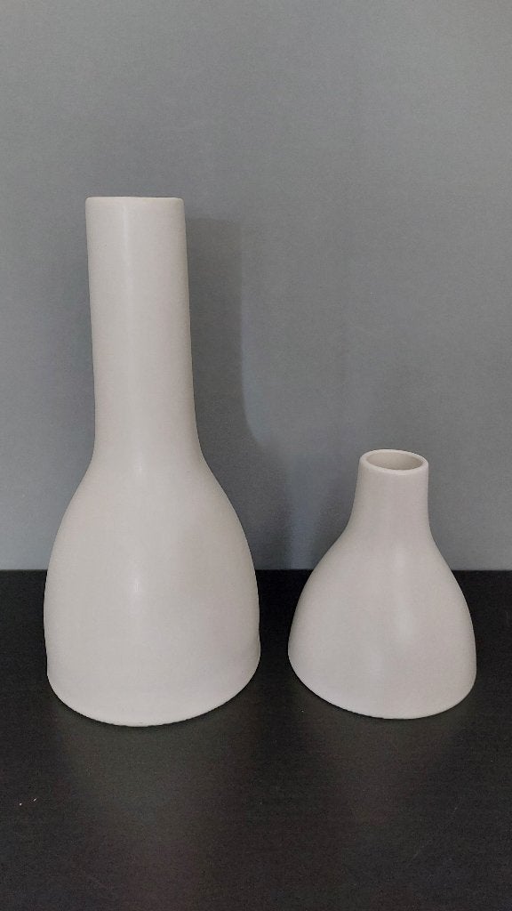 Ikea PS - 2x Wit Keramisch Vintage Vaasje, Ophalen of Verzenden, Zo goed als nieuw, Wit, Steen/keramiek