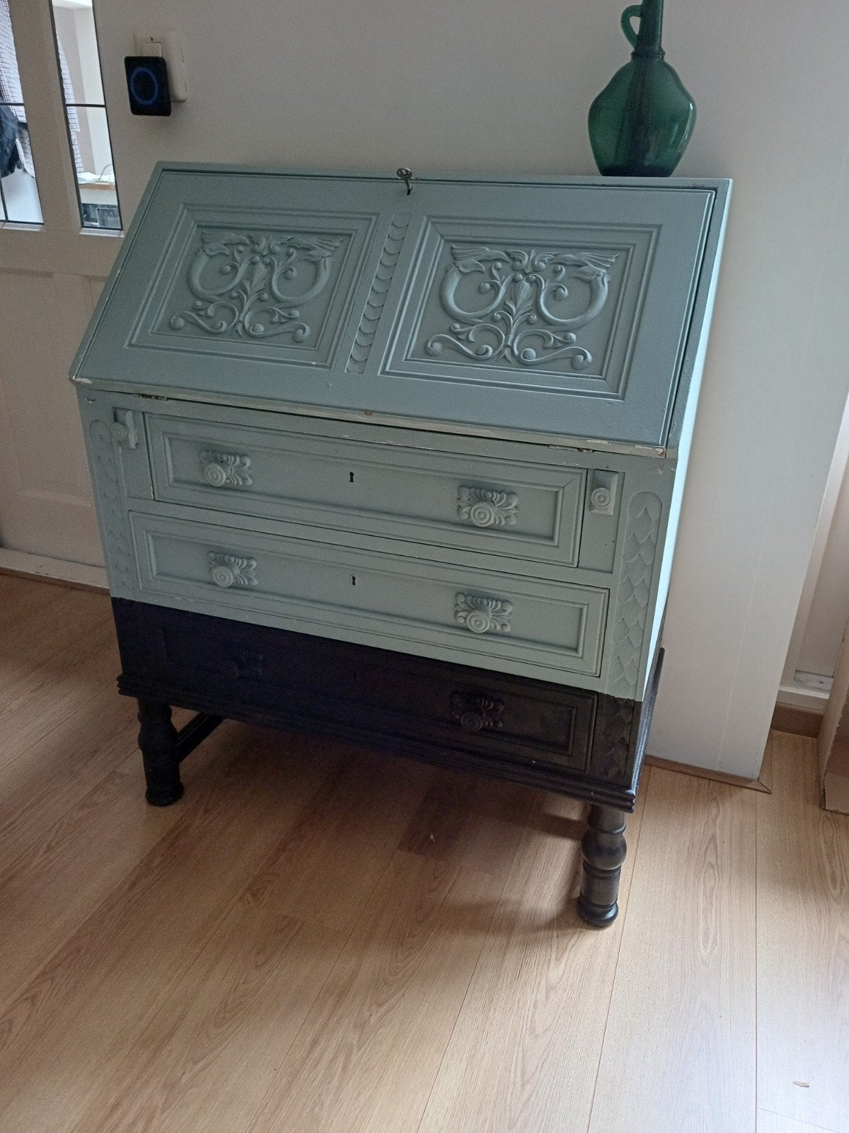 Secretaire kast met openklapbaar bureaublad, Huis en Inrichting, Kasten | Secretaires, Ophalen, Gebruikt, Vintage, Gerecycled