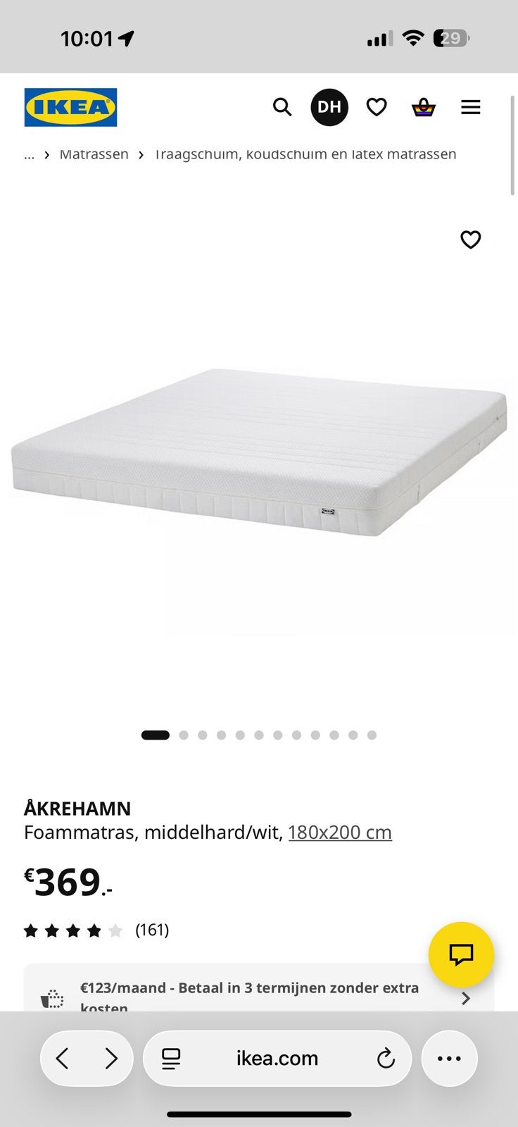 Ikea nieuw akrehamn matras 180x200, Huis en Inrichting, Slaapkamer | Matrassen en Bedbodems, Ophalen, Nieuw, Tweepersoons, 180 cm